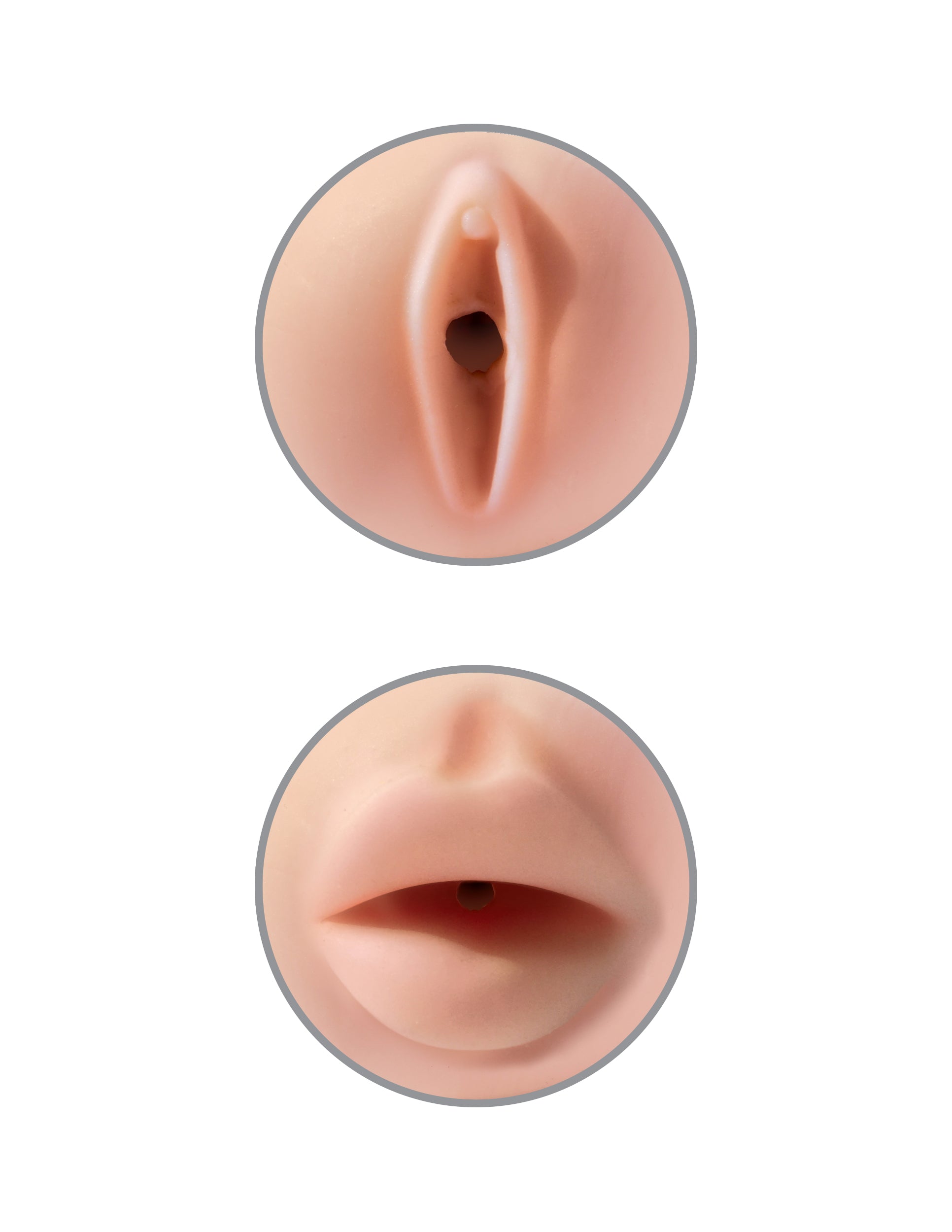 PDX EXTREME TIGHT GRIP PUSSY & MOUTH MASTURBATOR WHITE/ LIGHT