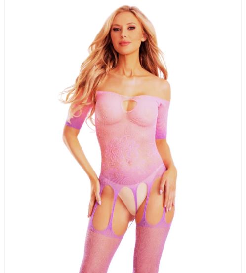 SAVAGE ME LACE OMBRE BODYSTOCK BODYSTOCKING PINK/PURPLE