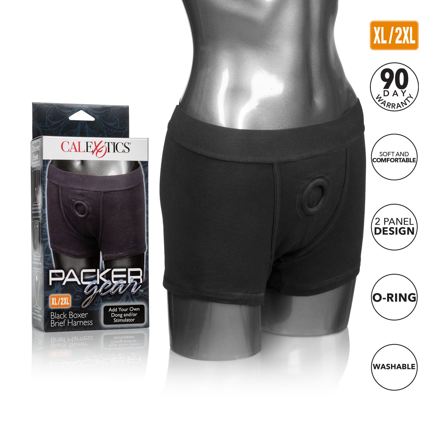 Packer Gear Black Boxer Brief Harness – XL/2XL