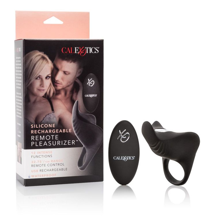 SILICONE RECHARGEABLE REMOTE PLEASURIZER COCK RING