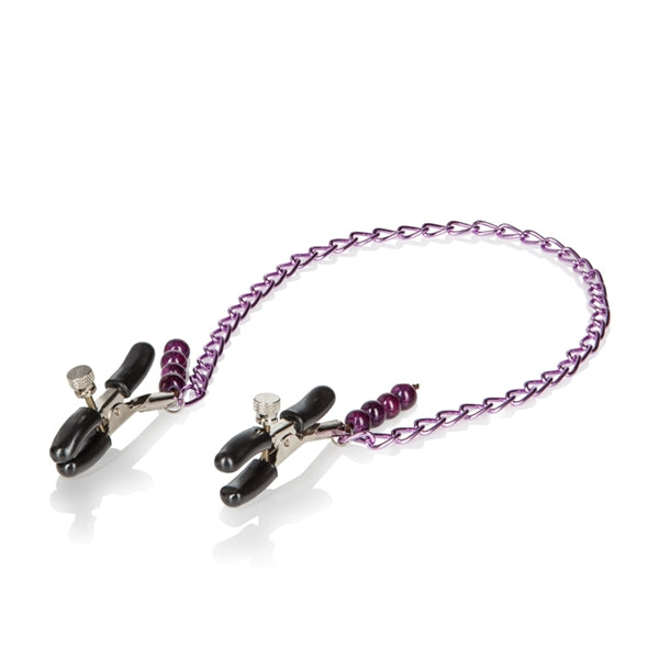 Nipple Play Clamps with Purple Chain