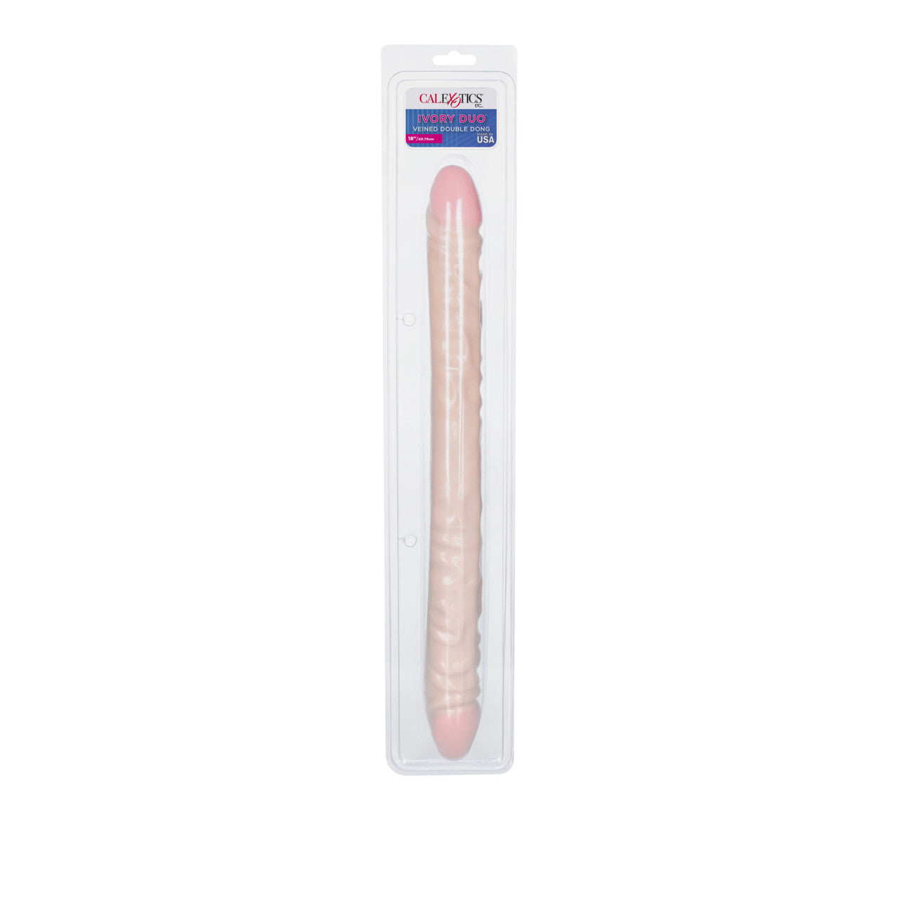 Ivory Duo Veined Double Dong 18"
