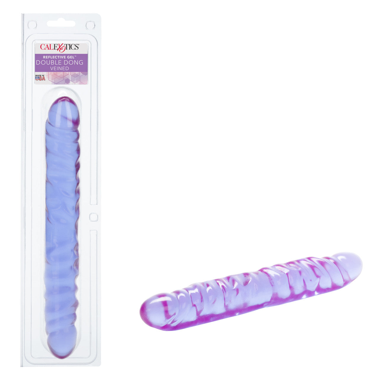 Reflective Gel Veined Double Dong 12"