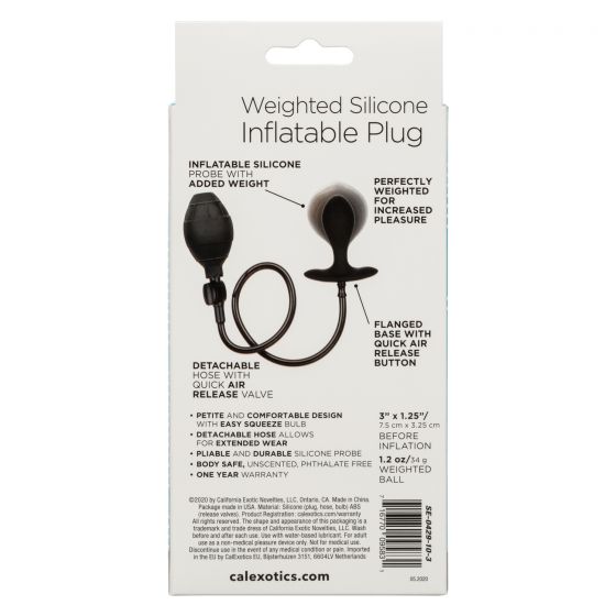WEIGHTED SILICONE INFLATABLE BUTT PLUG