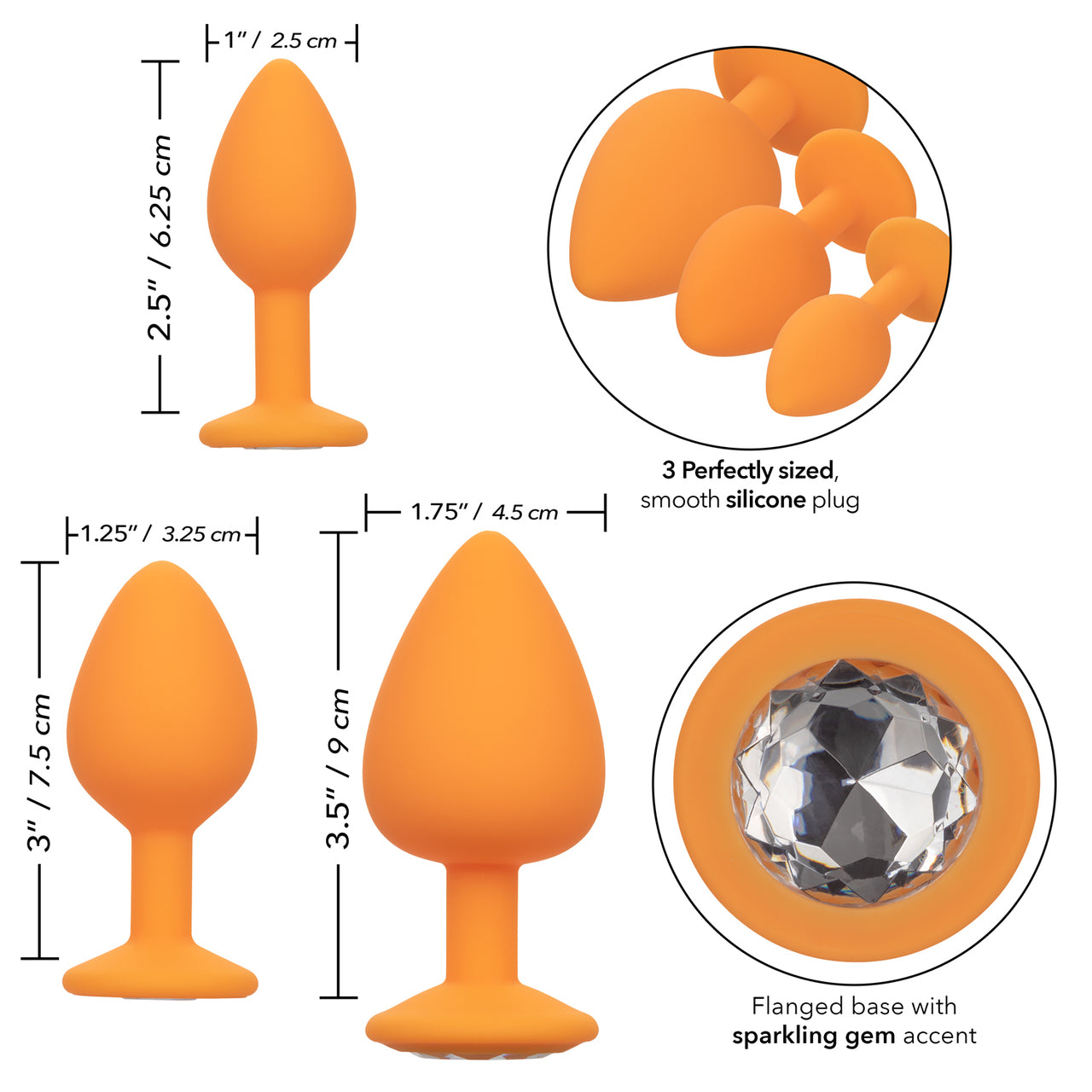 Cheeky Gems 3-Piece Set – Orange