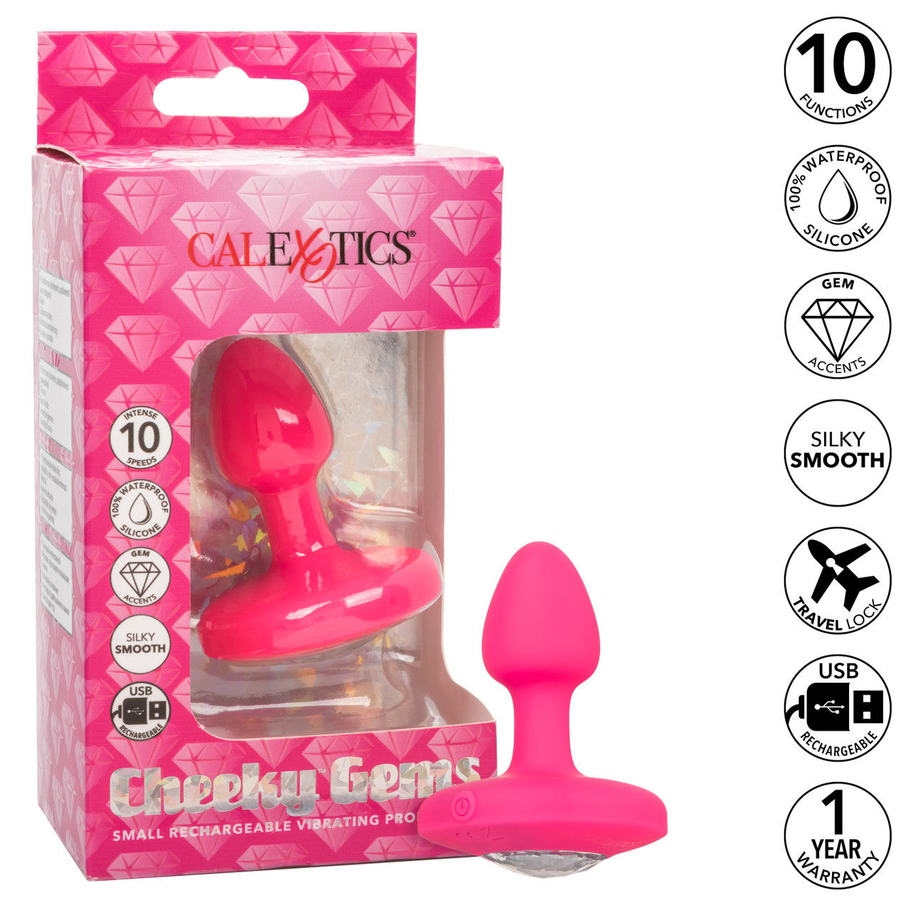 Cheeky Gems Vibrating Probe – Small, Pink