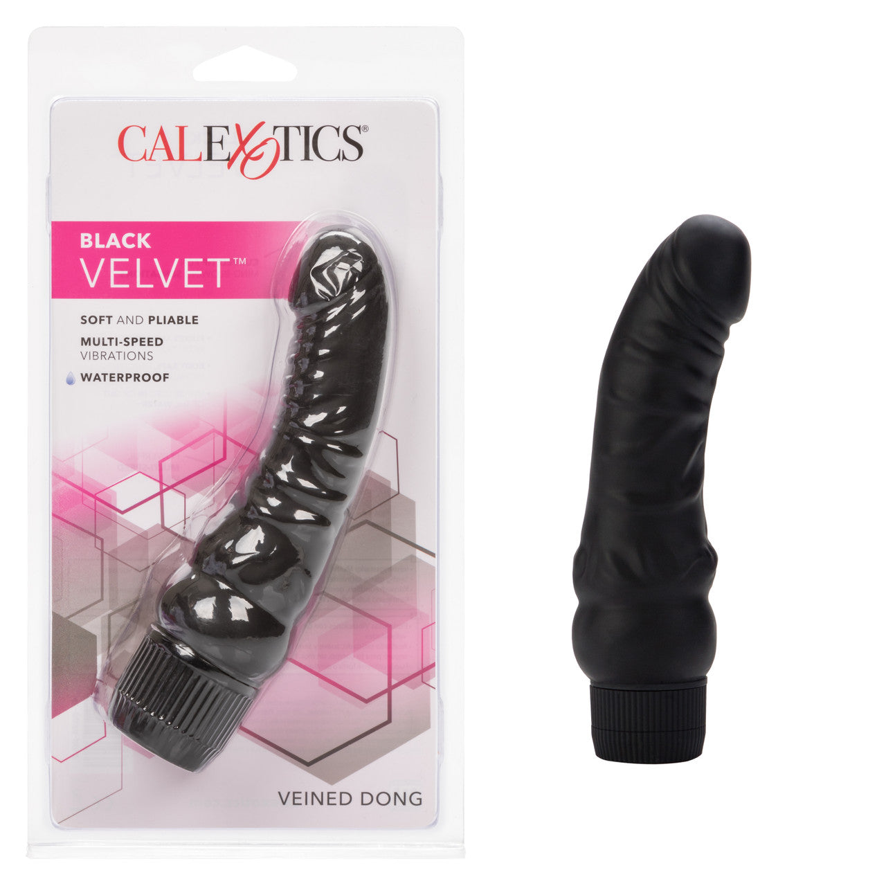 BLACK VELVET 6.25IN VEINED DONG