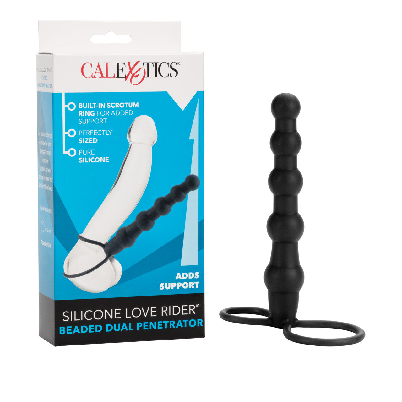 LOVE RIDER BEADED DUAL PENETRATOR BLACK