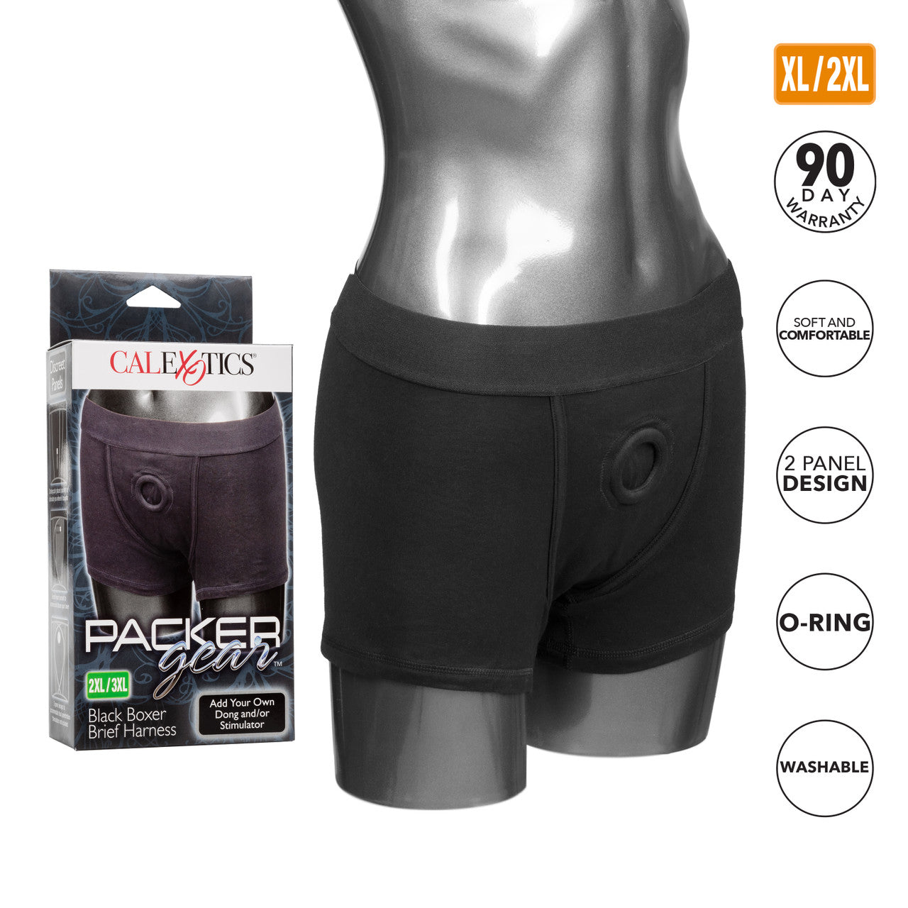Packer Gear Black Boxer Brief Harness – 2XL/3XL