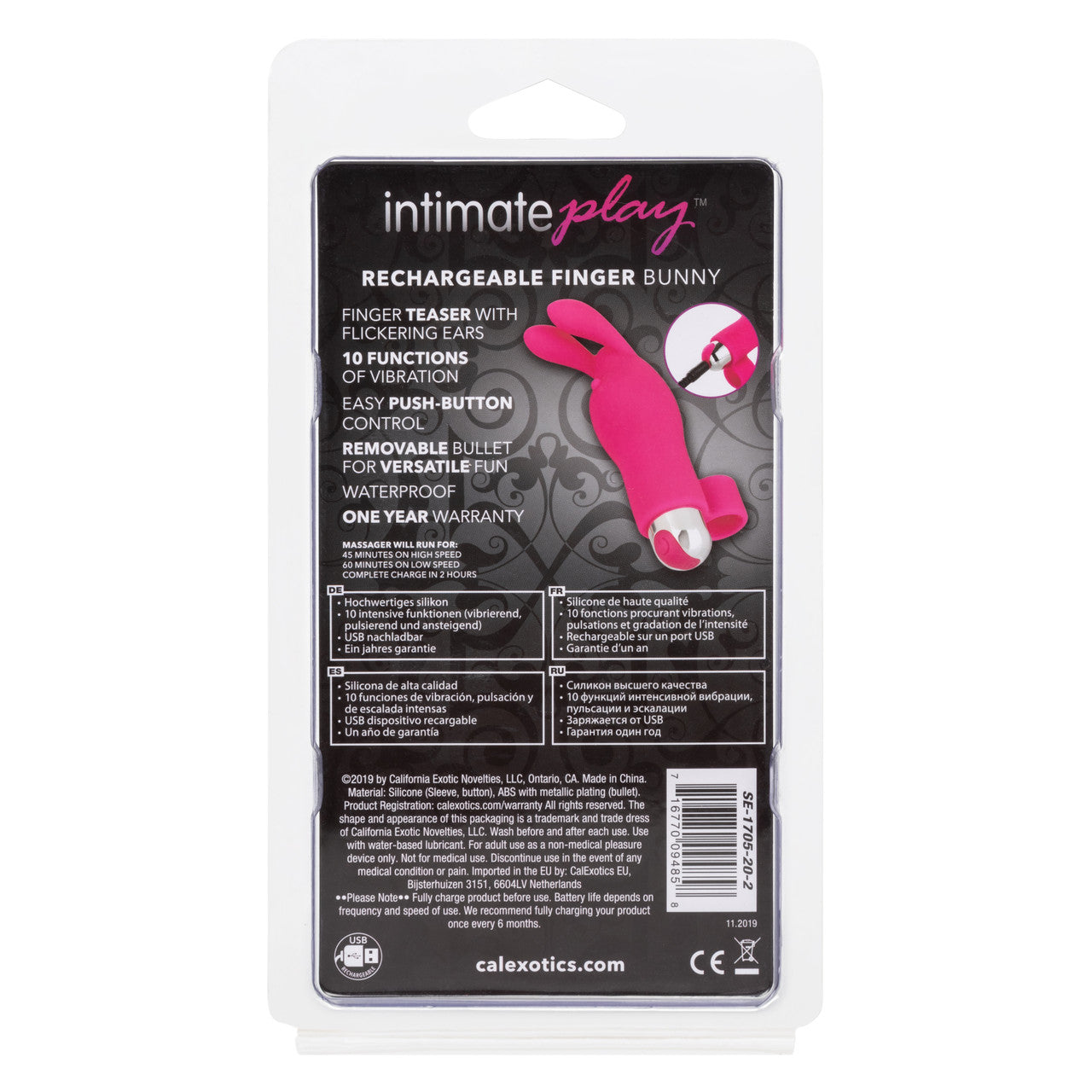 INTIMATE PLAY RECHARGEABLE FINGER BUNNY
