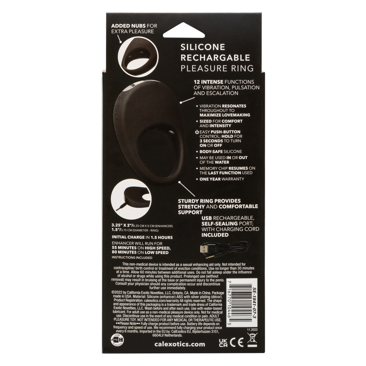 SILICONE RECHARGEABLE PLEASURE RING