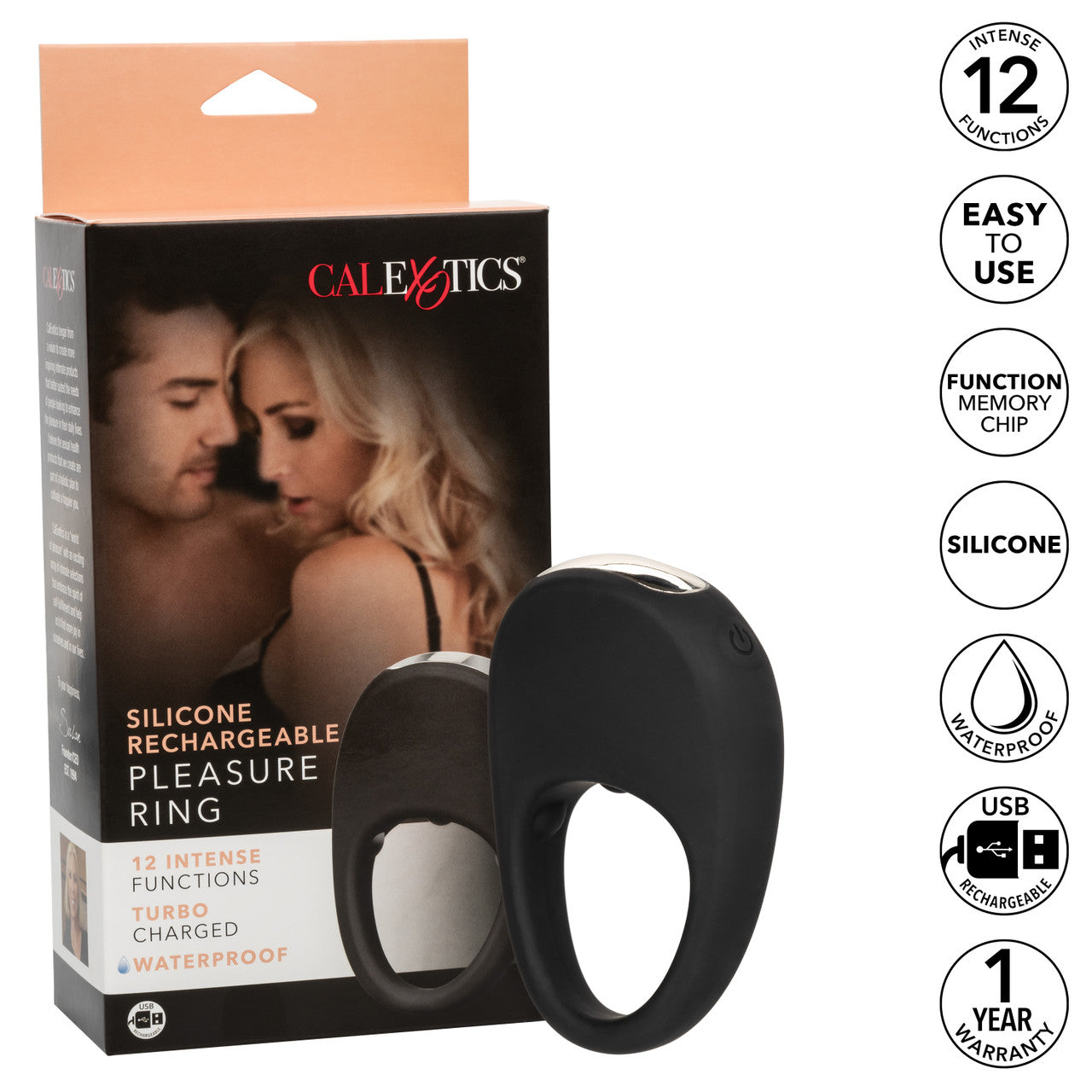 SILICONE RECHARGEABLE PLEASURE RING