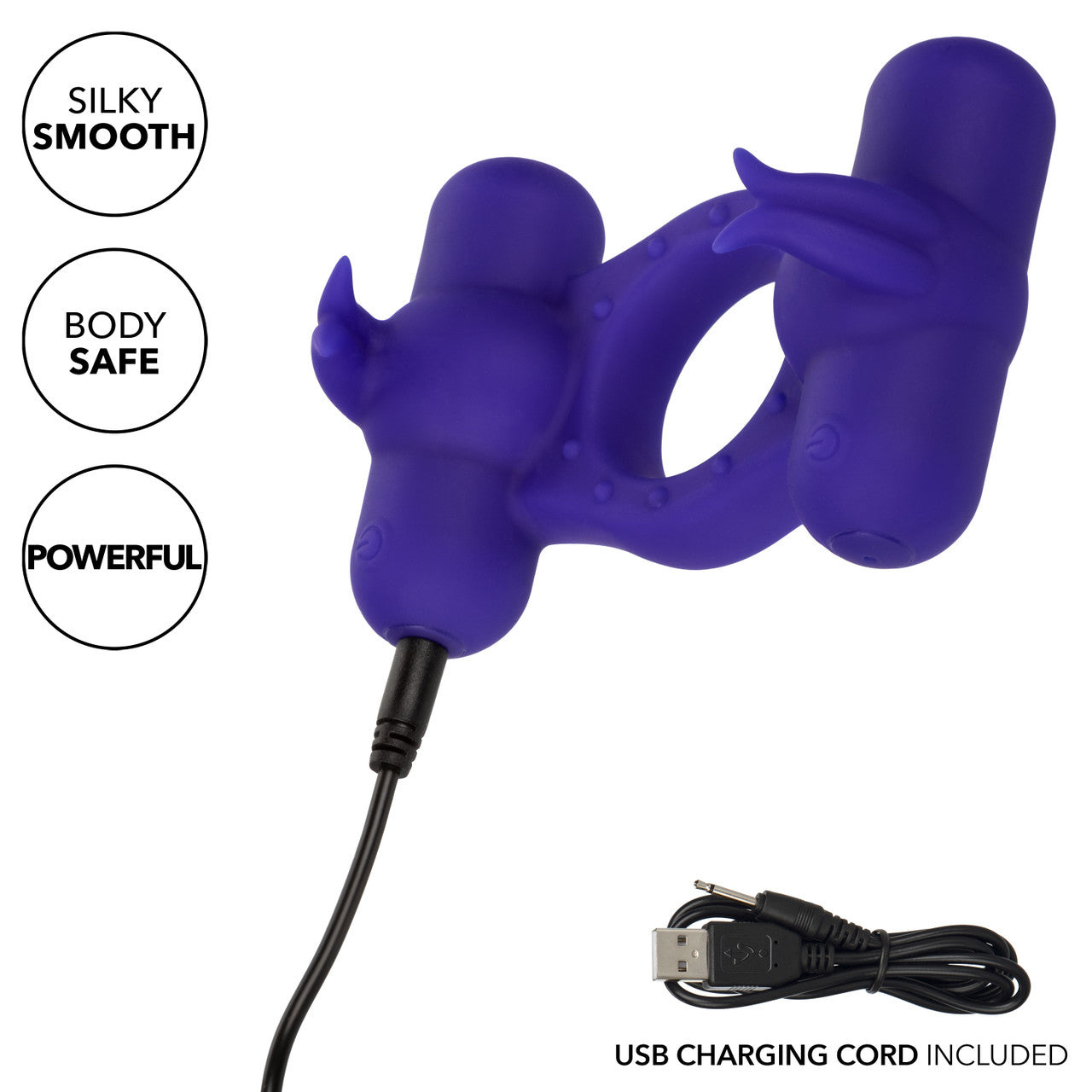 SILICONE RECHARGEABLE TRIPLE ORGASM ENHANCER