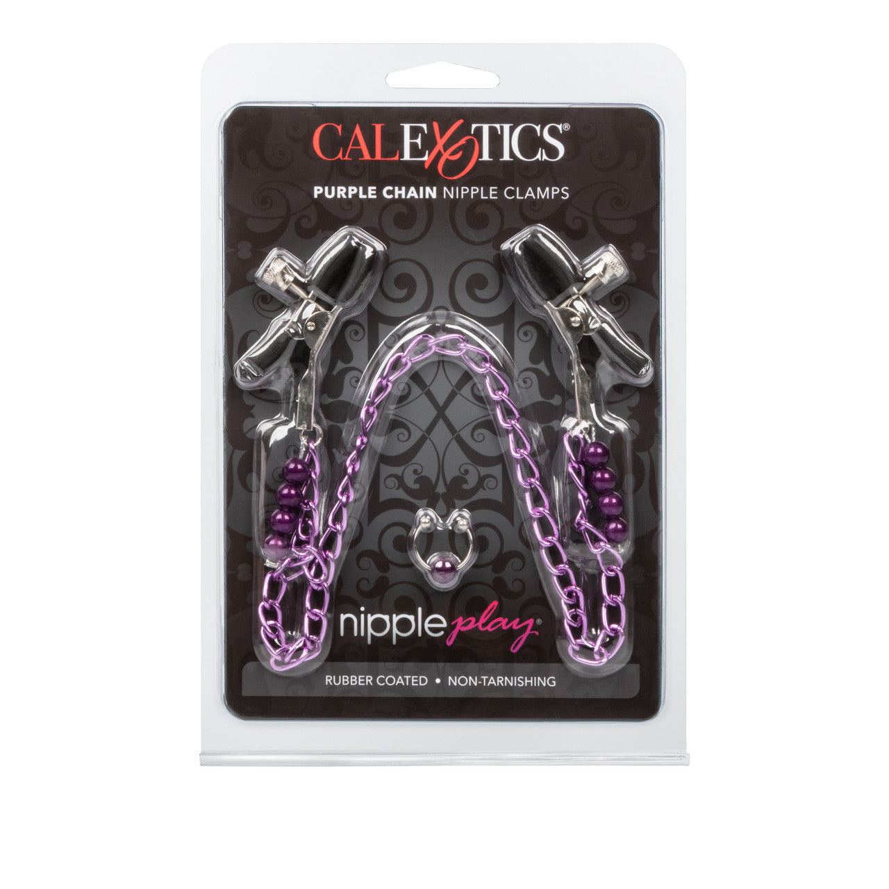 Nipple Play Clamps with Purple Chain