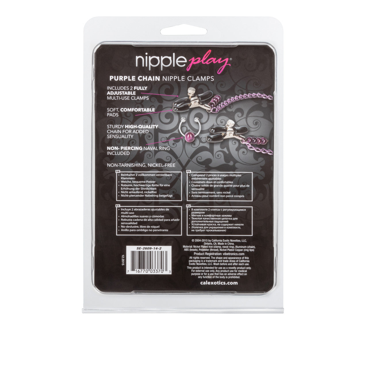 Nipple Play Clamps with Purple Chain