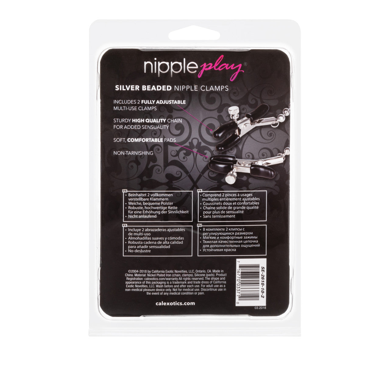 Nipple Play Nipple Clamps – Silver, Beaded