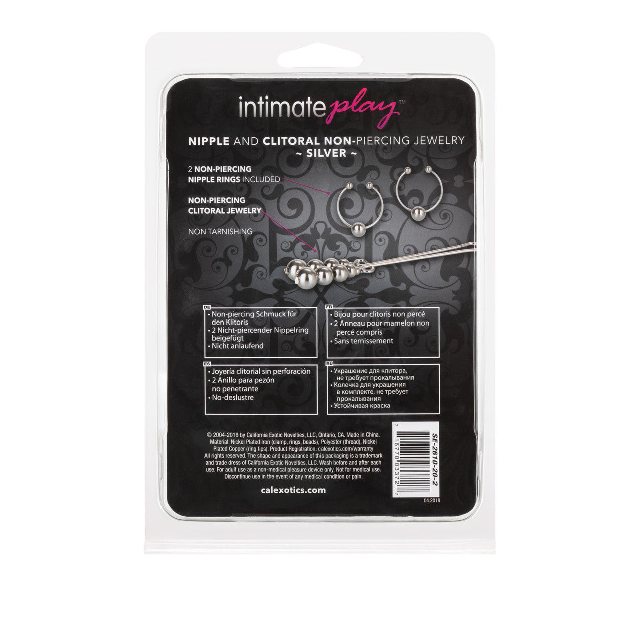 INTIMATE PLAY NIPPLE/CLIT NON- PIERCING SILVER