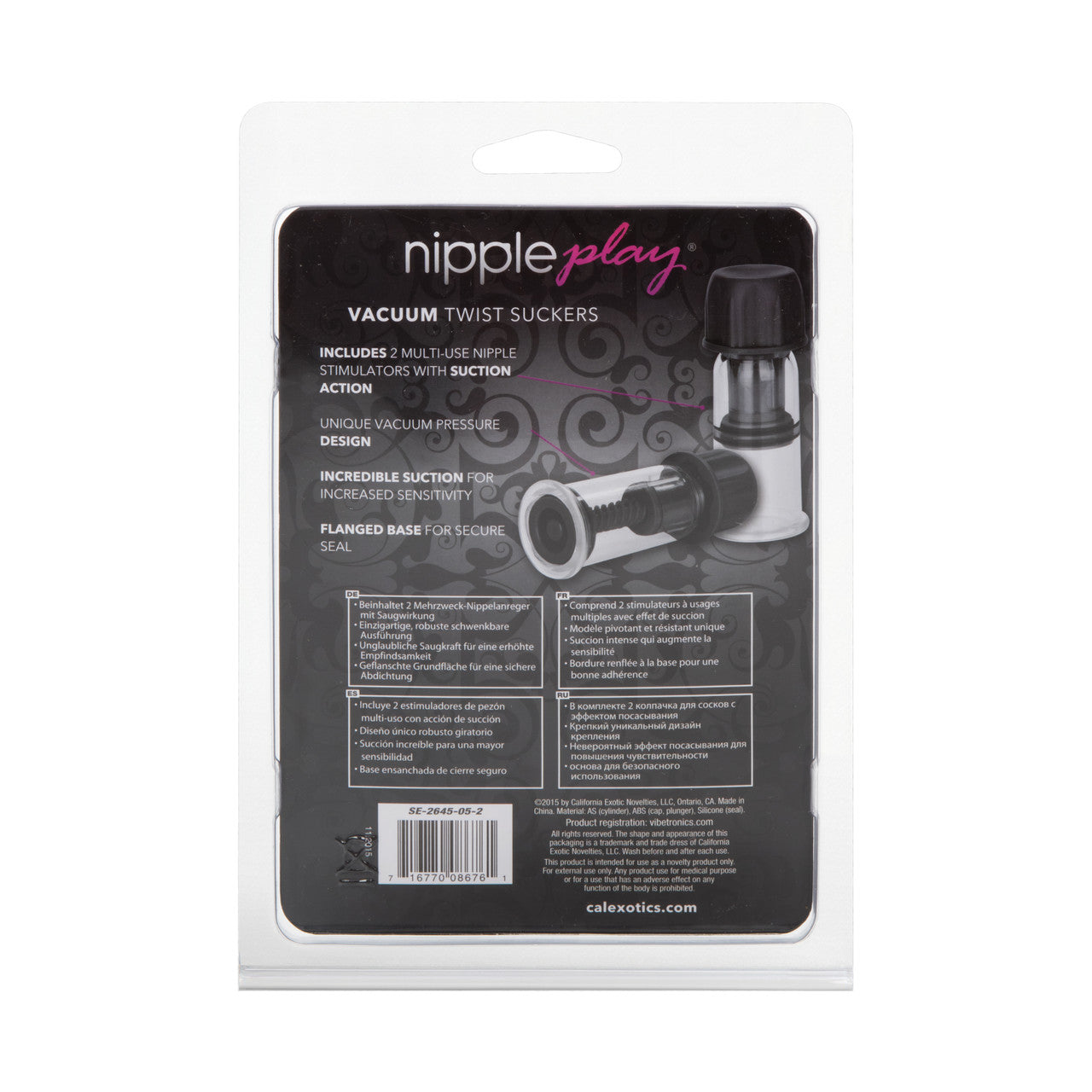 NIPPLE PLAY VACUUM TWIST SUCKERS BLACK