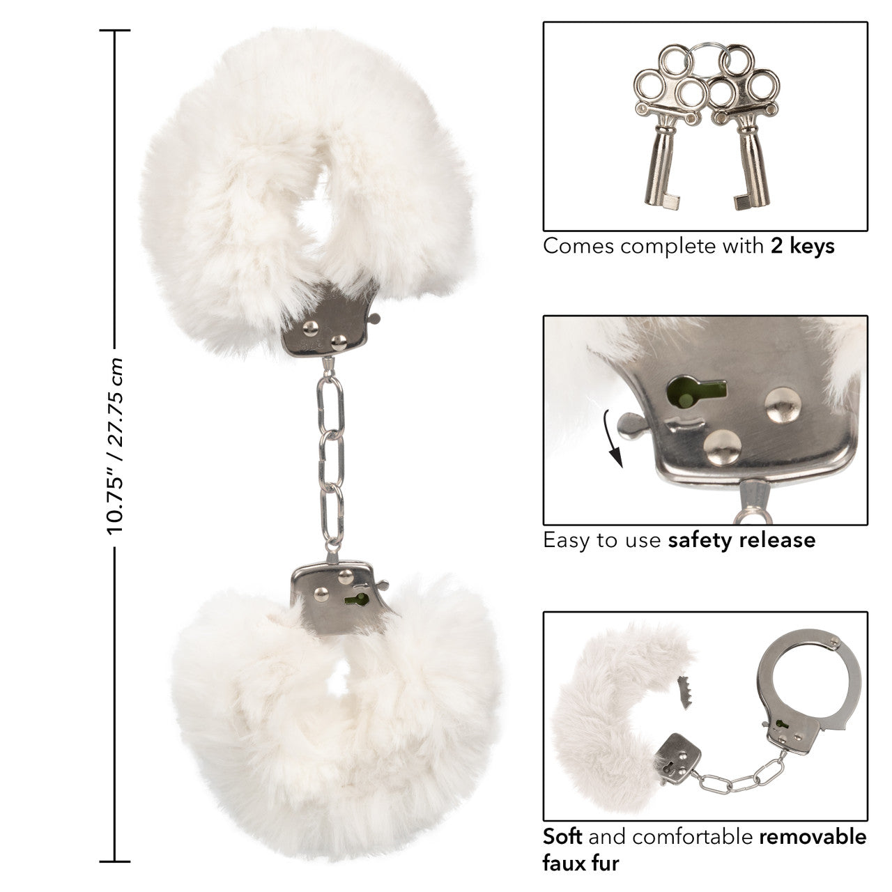 ULTRA FLUFFY FURRY CUFFS WHITE