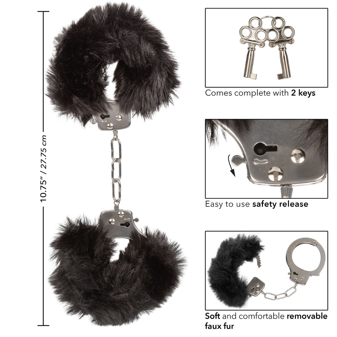 Ultra Fluffy Furry Cuffs – Black