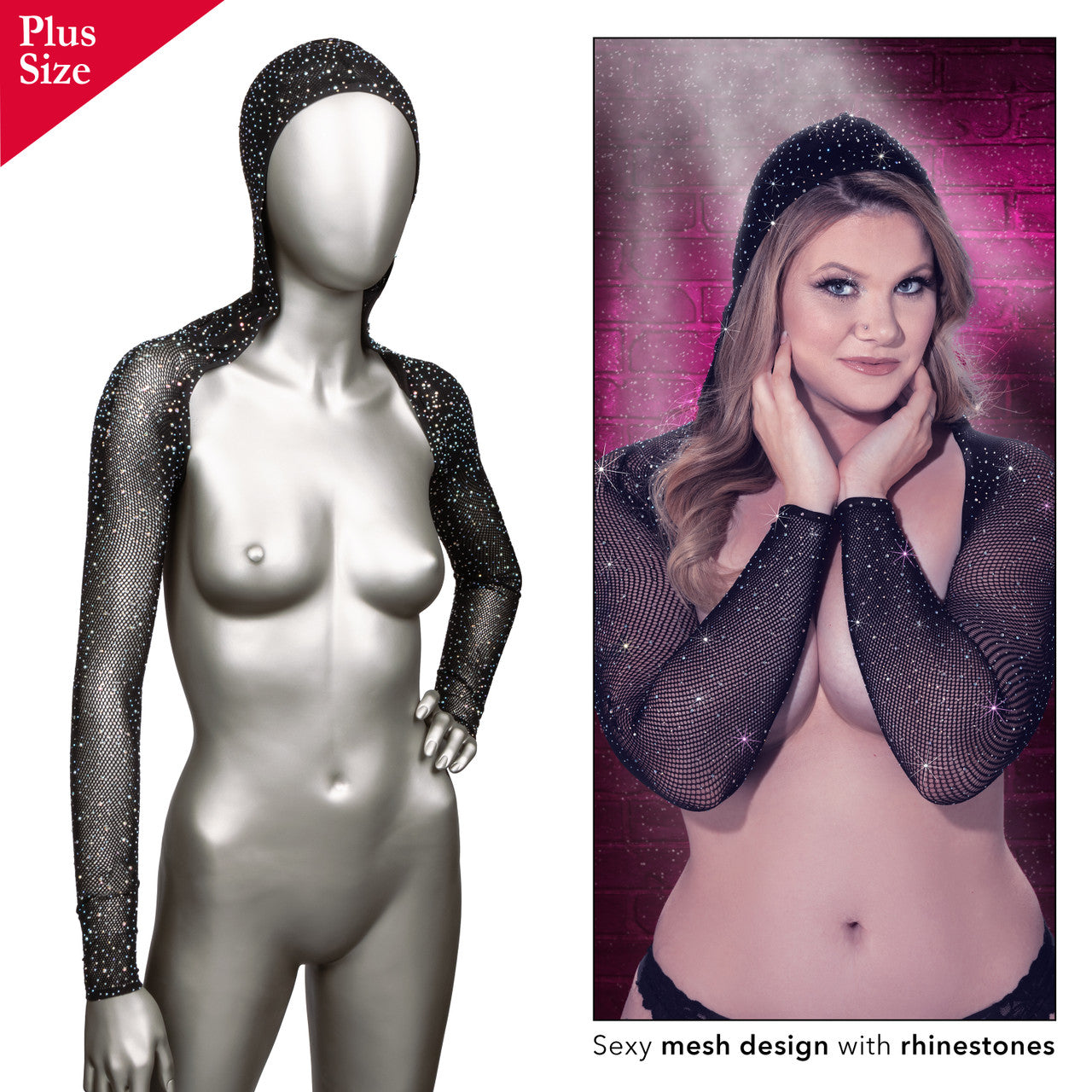 RADIANCE PLUS SIZE HOODED SHOULDER SHRUG