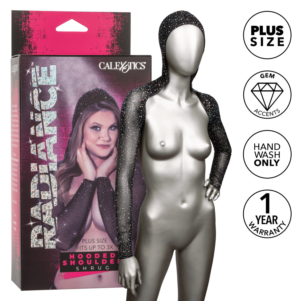 RADIANCE PLUS SIZE HOODED SHOULDER SHRUG