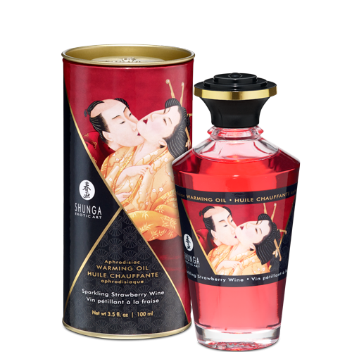 WARMING MASSAGE OIL SPARKLING STRAWBERRY WINE 3.5 OZ