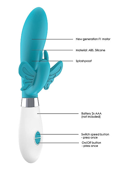 (D)ALEXIOS BUTTERFLY & G-SPOT VIBRATOR TURQUOISE