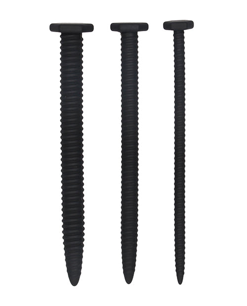 SILICONE SCREW PLUG SET URETHRAL SOUNDING BLACK