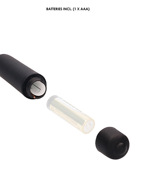 SILICONE VIBRATING BULLET PLUG W/ BEADED TIP URETHRAL SOUNDING BLACK