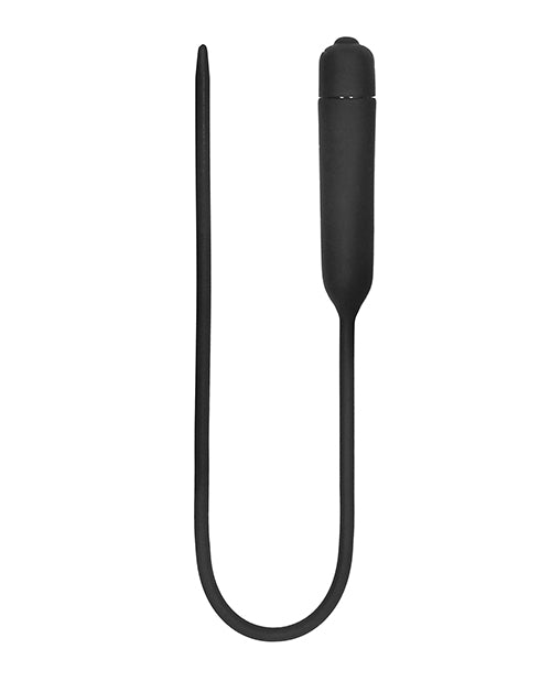 SILICONE VIBRATING BULLET PLUG EXTRA LONG URETHRAL SOUNDING BLACK