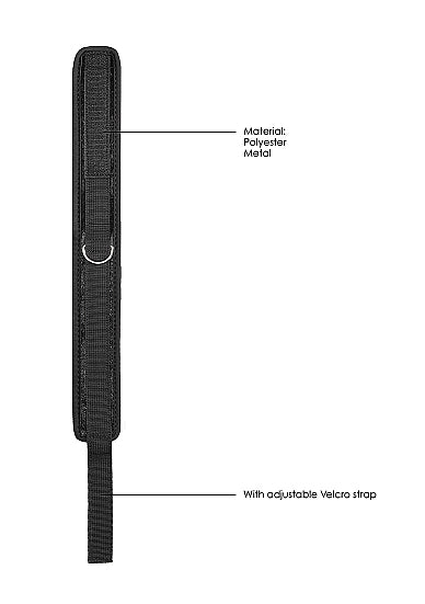 VELVET & VELCRO COLLAR & LEASH ADJUSTABLE BLACK