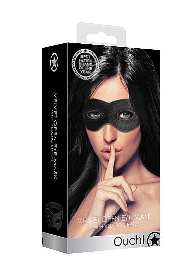 VELVET & VELCRO EYE MASK ADJUSTABLE BLACK