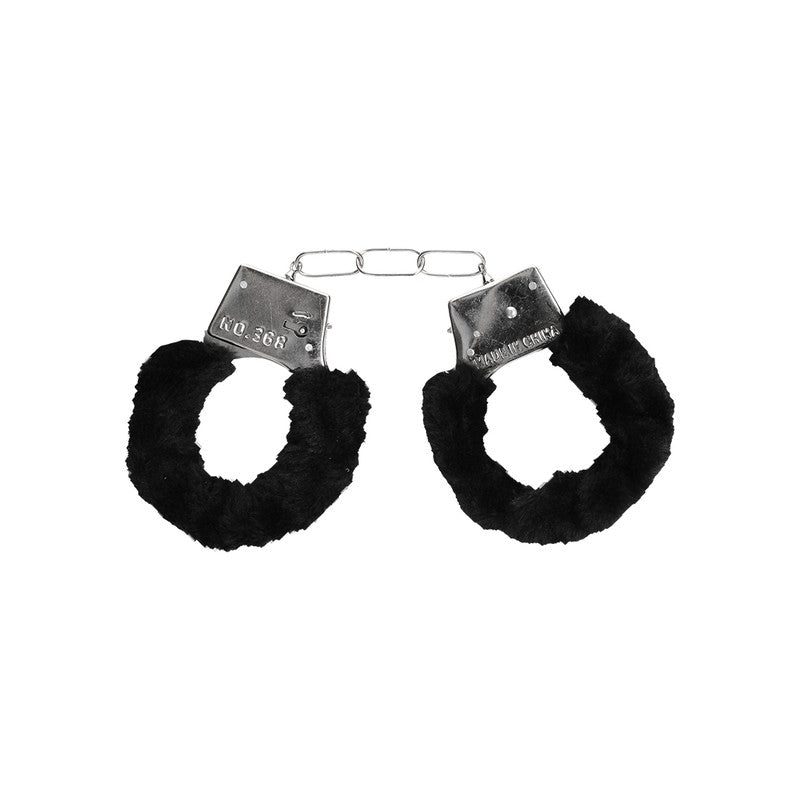 B&W PLEASURE FURRY HAND CUFFS W/ QUICK RELEASE BUTTON