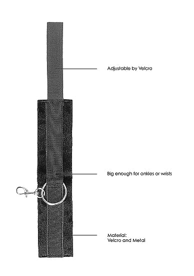 B&W VELCRO HAND/ ANKLE CUFFS W/ ADJUSTABLE STRAPS