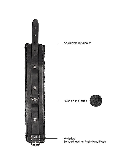 B&W PLUSH BONDED LEATHER ANKLE CUFFS W/ ADJUSTABLE STRAPS