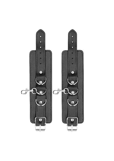 B&W HOGTIE W/ HAND & ANKLE CUFFS BONDED LEATHER