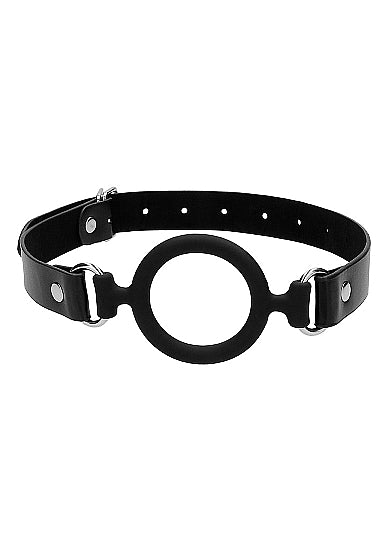 B&W SILICONE RING GAG W/ ADJUSTABLE STRAPS