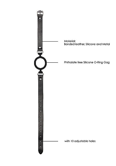 B&W SILICONE RING GAG W/ ADJUSTABLE STRAPS