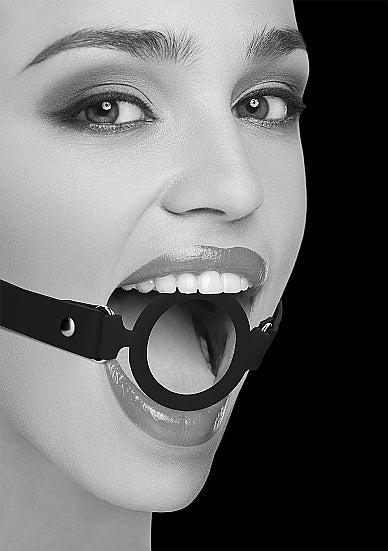 B&W SILICONE RING GAG W/ ADJUSTABLE STRAPS