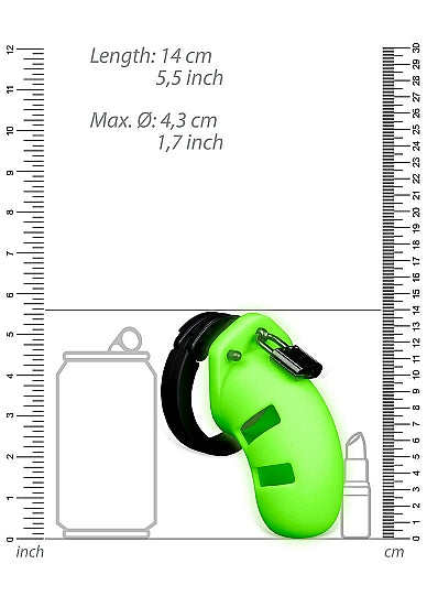 GLOW MODEL 20 COCK CAGE 3.5 IN GLOW IN THE DARK