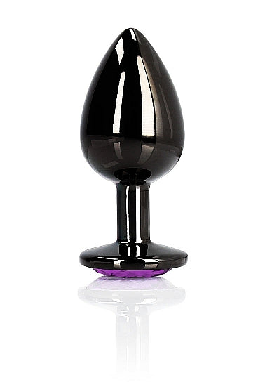 HEART GEM BUTT PLUG MEDIUM GUNMETAL AMETHYST
