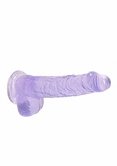 REALROCK 6IN REALISTIC DILDO W/ BALLS CLEAR PURPLE