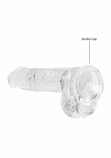 REALROCK 6IN REALISTIC DILDO W/ BALLS CRYSTAL CLEAR