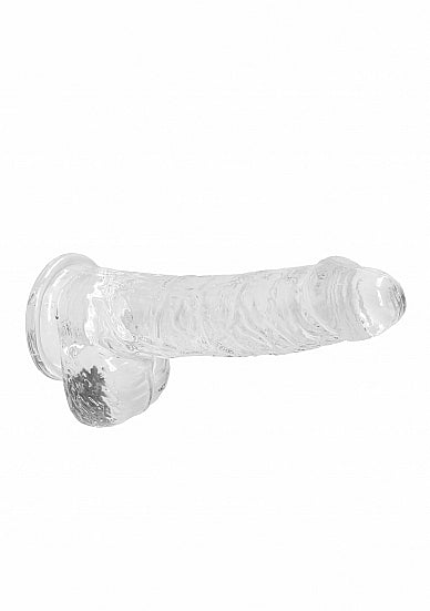 REALROCK 6IN REALISTIC DILDO W/ BALLS CRYSTAL CLEAR
