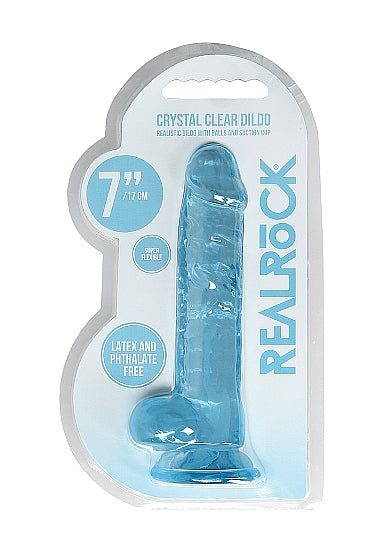 REALROCK 7IN REALISTIC DILDO W/ BALLS BLUE