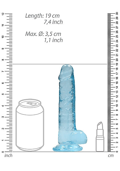 REALROCK 7IN REALISTIC DILDO W/ BALLS BLUE
