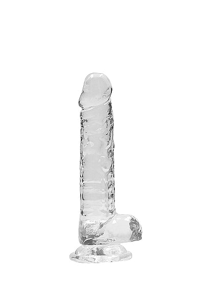 REALROCK 7IN REALISTIC DILDO W/ BALLS CRYSTAL CLEAR