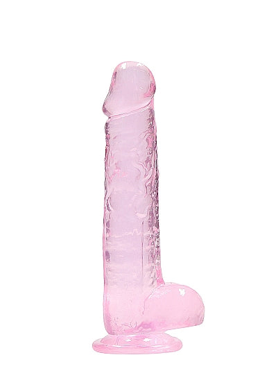 REALROCK 8IN REALISTIC DILDO W/ BALLS CLEAR PINK