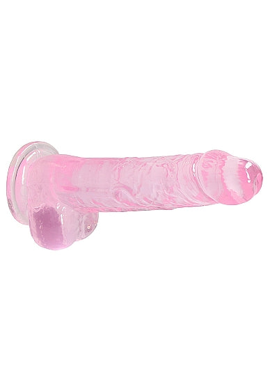 REALROCK 8IN REALISTIC DILDO W/ BALLS CLEAR PINK